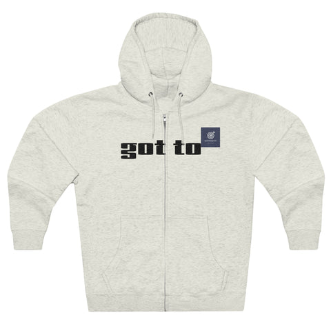 GOT TO BOLDER ITALICS Unisex Premium Full Zip Hoodie - gottogetit prod.