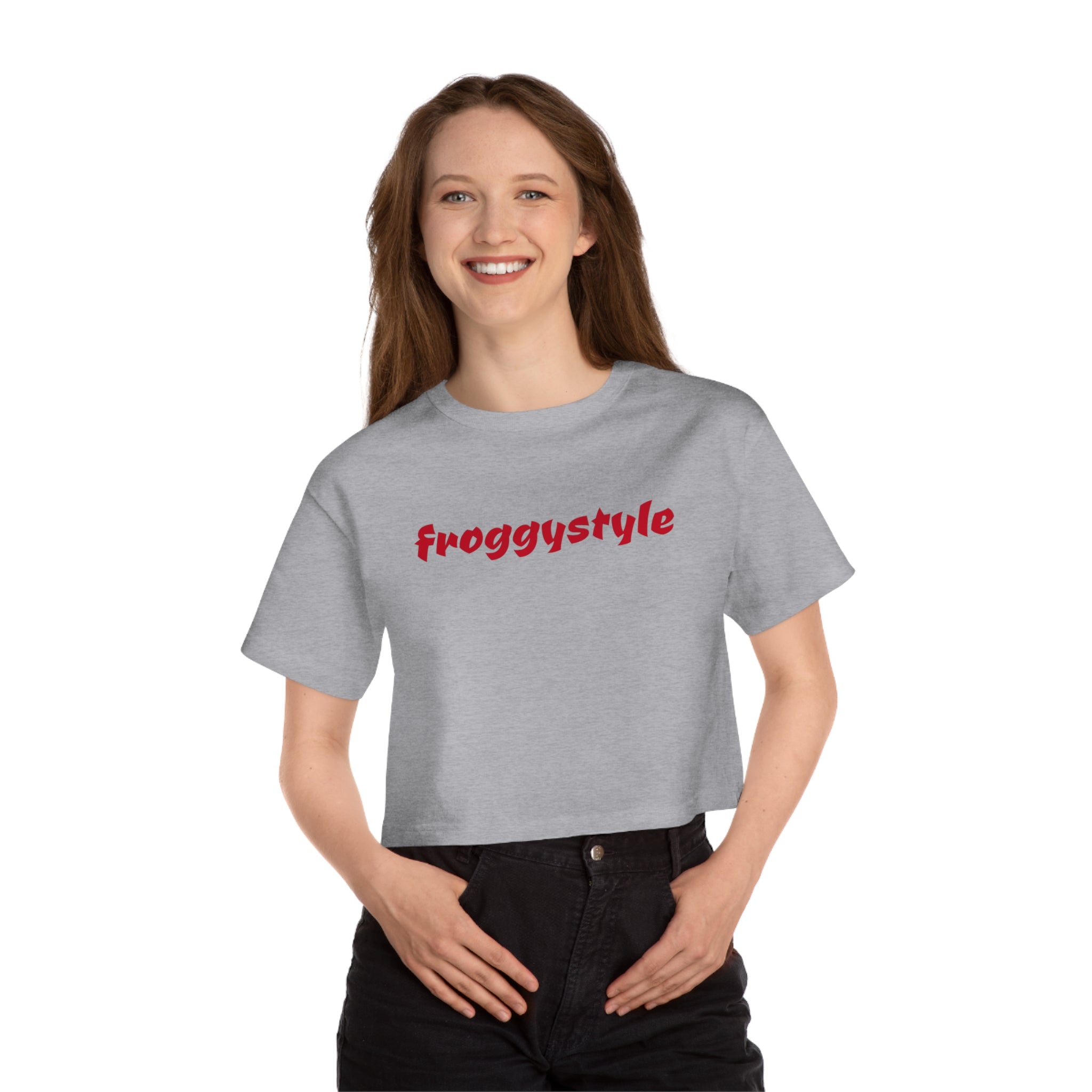froggystyle Champion Women's Heritage Cropped T-Shirt - gottogetit prod.