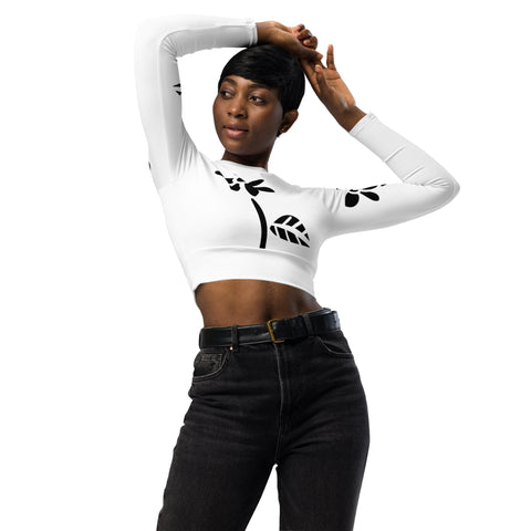 growth Recycled long-sleeve crop top