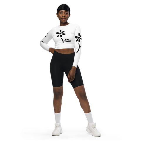 growth Recycled long-sleeve crop top